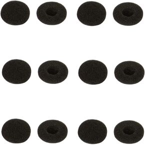 12 Pcs Black Soft Foam Earbuds Cushions Foam Earbud Earpad Ear Bud Pad Replacement Sponge Covers for 13-18mm Earpiece Headphone,Two Way Radio Walkie Talkie Earpiece