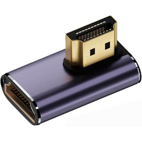 xiwai HDMI 8K Male to HDMI 2.1 Female Vertical 90 Degree Right Angled Low Profile UHD Extension Adapter Support 8K 60hz HDTV