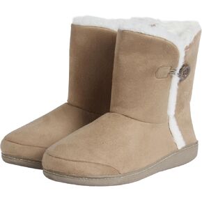 Women House Bootie Slippers Warm Soft Fleece Slippers Boots Indoor Shoes Non-Slip Rubber Sole