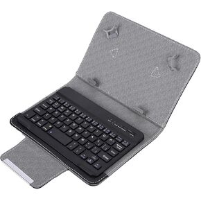 7-7.9 Tablet PU Protective Case Cover + for Bluetooth Keyboard Compatible for Android/for iOS/for Win Tablets and Mobile Phones. (7 inch Black Keyboard)