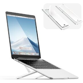 Laptop Stand for Desk,Ventilated Ergonomic Cooling Computer Stand, 8 Angles Adjustable ABS Laptop Riser,Portable Adhesive Notebook Stand Compatible with HP,Dell,Lenovo More 10"-15.6"Devices,White