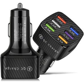 Car Charger Adapter[ 2 Pack ], Alanph QC3.0 Multi Port Fast Charging Cigarette Lighter USB Charger, Compatible with iPhone, Android, Samsung, iPad Pro, and More