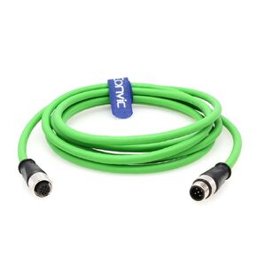 Eonvic Industrial M12 A Code 5 Pin Male to Female Aviation Sensor Connector Electrical PVC Green Cable 3M