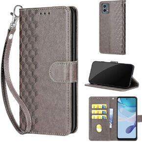 Designed for Motorola Moto G 5G 2023 Case Wallet,Women Flip Folio Cover with Embossed PU Leather Stand Credit Card Holders Slots Wrist Strap Phone Case for Moto G 5G 2023 (Black Cube)