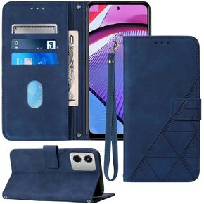Designed for Moto G 5G 2023 Case Wallet,[Kickstand][Wrist Strap][Card Holder Slots] TPU Interior Protective for Moto G 5G 2023 Phone Case,PU Leather Flip Cases Cover for Moto G 5G (2023) (Blue)