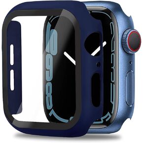 Miimall Compatible for Apple Watch Series 3 42mm Case with Screen Protector Anti-Scratch Shockproof Hard PC and Tempered Glass Film Bumper Case for Apple Watch Series 3 Series 2 Series 1 42mm(Blue)