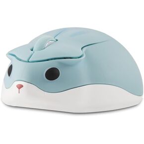 Silent Wireless Mouse, Cute Animal Hamster Shape Cartoon Computer Mouse, 1200 DPI Optical Cordless Mouse Portable Mouse for Laptop PC MacBook for Kid Gift-Yellow
