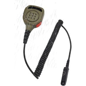 Two Way Radio IP65 Waterproof Shoulder Mic Remote Speaker Microphone Compatible for Baofeng uv 9r 9g pro plus gmrs gmrs-9r uv9r uv-9r uv-9g gt-3wp Walkie Talkies (Black)