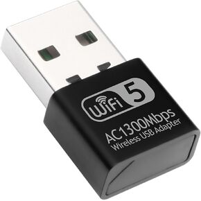 محول Wodgreat USB WiFi بسرعة 1300 ميجابت في الثانية للكمبيوتر الشخصي، محول شبكة لاسلكي صغير الحجم لسطح المكتب مع نطاق مزدوج 2.4 جيجا هرتز، 5 جيجا هرتز، MU-MIMO، دونجل WiFi يدعم Win11/10/8.1/8/7/XP، Mac OS 10.9-10.15