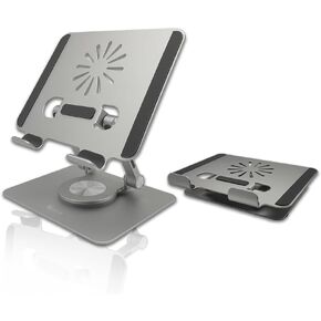 MRBOSS Tablet Stand is Suitable for Office desks, Cash registers, adjustments, Folding, 360 Swivel, Tablet, Mobile Phone, iPad Holders, Patterned Heat Dissipation Holes, Strong Load-Bearing Capacity