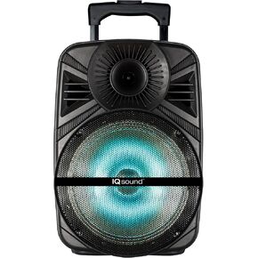 IQ Sound IQ-5012DJBT 12-inch Portable Bluetooth Speaker with True Wireless Technology, 12" High Efficiency Woofer, BT Receiver, FM Radio, RMS: 30 W, Flashing Lights, USB/Micro SD /AUX/Mic Inputs