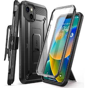 SUPCASE for iPhone 14 Plus Case with Screen Protector (Unicorn Beetle Pro), [Built-in Stand & Belt-Clip] [Military-Grade Protection] Heavy Duty Rugged Protective Phone Case for iPhone 14 Plus, Black