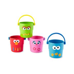 Skip Hop x Sesame Street Baby Bath Toy, Stack & Pour Bath Buckets