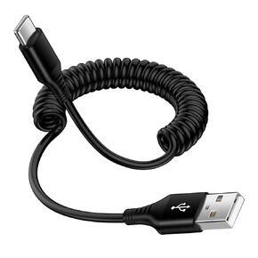 2.5ft Coiled Samsung Fast Charging Cable for Galaxy Z Fold 6 Flip 6, S24 S23 S22 S21+ Ultra S20 FE 5G S10e, A55 A35 A15 A54 A53 A14 A30 A03s, USB A to Type C Car Retractable Phone Charger Cord