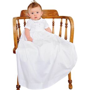 Caleb Boys 3-Piece 100% Cotton White Christening Baptism Gown