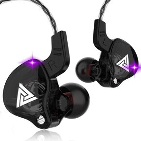 in Ear Wired Headphones, Earbuds with Microphone No Wireless Technology Hi Fi Heavy Bass 3.5mm Jack (Modern, Transparent Black)