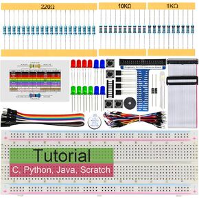 Freenove Basic Starter Kit for Raspberry Pi 5 4 B 3 B+ 400, 227-Page Detailed Tutorial, Python C Java Scratch Code, 146 Items, 41 Projects