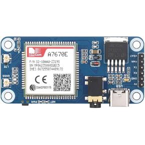 Cat-1/GSM/GPRS/GNSS HAT for Raspberry Pi Raspberry Pi 5 4B+ 4B 3B+ 3B 2B+ Zero W WH Jetson Nano Based On A7670E module GNSS positioning Support LTE Cat-1 / 2G