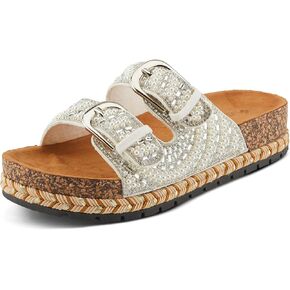PATRIZIA Women's Pearline Platform Slide Sandal - Pearl-Beaded Slide Cork