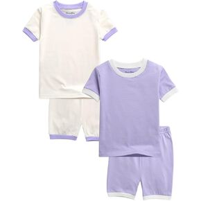 Vaenait Baby 6M-12Y للأطفال والأولاد والبنات الصغار من القطن الصلب اليومي القصير الصيف منامة بيجامة ملابس خاصة مجموعة معكرون in Kuwait