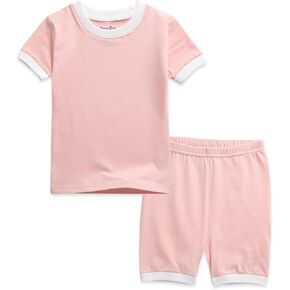 Vaenait Baby 6M-12Y Kids Boys Girls Toddler Solid Cotton Daily Short Summer Pajamas Pyjamas Sleepwear Set Macaron