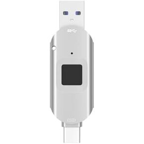 USB3.0 Fingerprint Fast Flash Drive Encryption, Specially Designed for iOS Devices, Suitable for iphone15/15 pro/Android/MAC, Full Fingerprint 64G Encryption