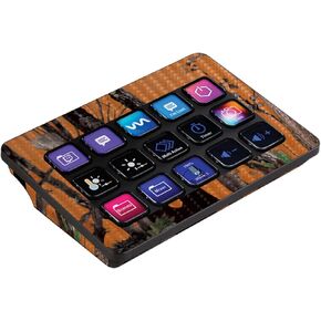 MightySkins Carbon Fiber Skin Compatible with Elgato Stream Deck MK.2 - Orange Camo | Protective, Durable, and Unique Vinyl Decal wrap Cover | Easy to Apply and Change Styles | Made in The USA