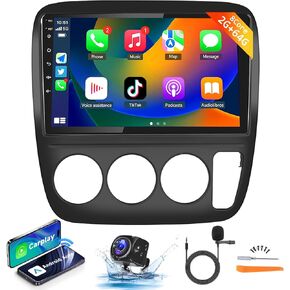 【8Core 4+64G】 for Honda CRV 1997-2001(Manual A/C) Android Car Stereo with Wireless Carplay Android Auto,9" HD 1280 * 720P IPS Touchscreen Radio with WiFi GPS DSP Audio Bluetooth 5.0 SWC Backup Camera