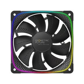Squama 2503R Reverse Blade RGB PWM Fan -White-120mm-1 Pack-الأداء والتوازن الصامت-حلقة الإضاءة المزدوجة-اللوحة الأم SYNC مع 5V 3pin-4pin PWM-W/O وحدة تحكم GEO-S2503RW-1
