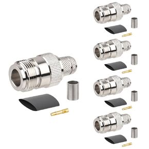 XRDS -RF 10 Packs N Female Jack Crimp Connector for LMR400 Belden 9913 RG8 KMR400 Cable（ N Female for lmr400）