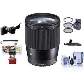 Sigma 16mm f/1.4 DC DN Contemporary Lens for Sony E - Bundle with Free Accessories & Mac Software Suite