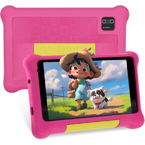 Kids Tablet 7 inch, Android 12 Tablet for Kids,IPS HD Display,Dual Camera,Kidoz Preinstalled,Parental Control Tablets (Pink) in Saudi Arabia