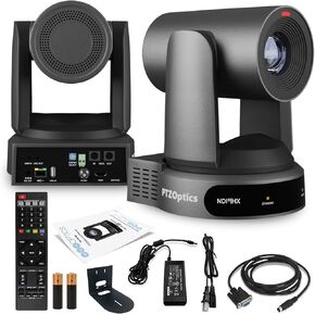PTZOptics Move 4K SDI/HDMI/USB/IP PTZ Camera with 30x Optical Zoom (Gray) (PT30X-4K-GY-G3) + Universal Wall Mount (Black)