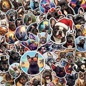 100 Pack French Bulldog Stickers (Large Size), dog stickers Graphic Decal for Laptop, Phone, Car, Water Bottle, Stickers for Adult, gift for French Bulldog lovers
