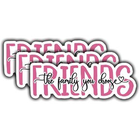 (3 pcs) Friends The Family You Choose Sticker for Tumbler Motivational Funny Sarcastic Phrase Inspirational Quote Vinyl Decal for Kindle Laptop Water Bottle Phone Hard Hat - 3x1.1"