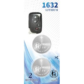Replacement for Lexus key fob battery, CR1632 key fob battery fits (2006-2015) RX ES350 GS300 GS430 GS450h IS250 IS350 is RX350 RX450h GS460 H250h LS460 LX470(HYQ14AEM HYQ14ACX HYQ14AAB)