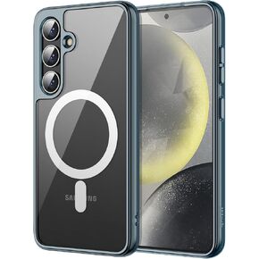 JETech Magnetic Case for Samsung Galaxy S24 5G, Compatible with MagSafe, Shockproof Protective Phone Cover, Non-Yellowing Hard Clear PC Back (Black)