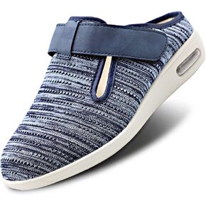 Orthoshoes Women Diabetic Slip on Flat Slide Sandals Adjustable Edema Slide Shoes, Extra Wide Memory Foam Slippers Easy On/Off for Elderly Swollen Bandaged Feet Indoor/Outdoor in Kuwait