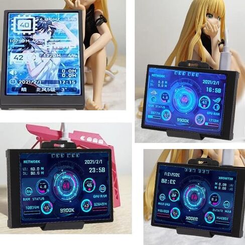 2.1 inch IPS Mini Round Screen, AIDA64 PC CPU RAM HDD Data Monitor, USB Screen Liquid Cooler Watercooler Screen 480x480 Dimmable, 128MB, for Desktop Chassis in Saudi Arabia