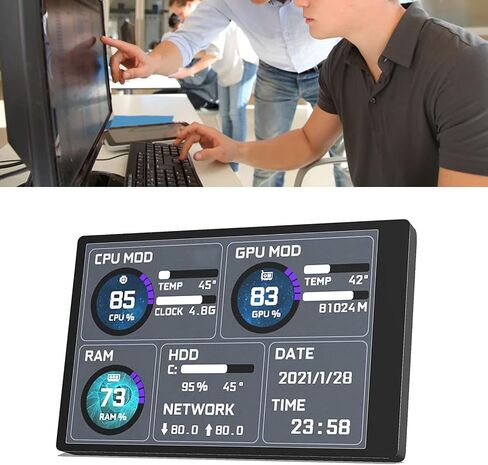شاشة صغيرة 3.5 بوصة IPS USB، عرض درجة حرارة الكمبيوتر AIDA64 PC CPU مراقبة بيانات لوحة الاستشعار، درجة حرارة الكمبيوتر الشخصي in Saudi Arabia