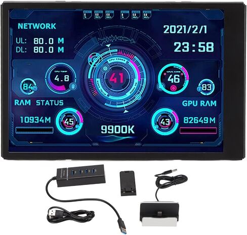 شاشة صغيرة 3.5 بوصة IPS USB، عرض درجة حرارة الكمبيوتر AIDA64 PC CPU مراقبة بيانات لوحة الاستشعار، درجة حرارة الكمبيوتر الشخصي in Saudi Arabia