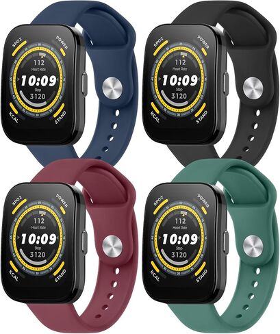 حزام Meliya لـ Amazfit Bip 5 Band للنساء والرجال والنساء والرجال، 22 مم قابل للتعديل من السيليكون الناعم حزام رياضي بديل لساعة Amazfit Bip 5 الذكية 4 عبوات in Saudi Arabia