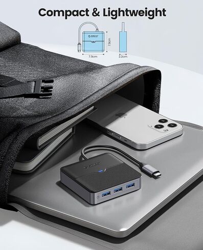 USB C Hub, ORICO 8 in 1 USB C Docking Station with 4K@60Hz HDMI, 1000M Ethernet, 100W PD Charging, SD/TF Card Reader, 3 USB Port, Type C Multiport Adapter for MacBook Pro iPad Lenovo Dell Hp Laptop in Saudi Arabia