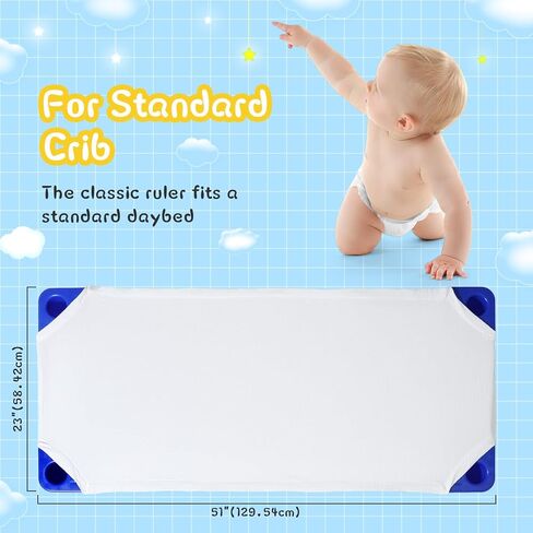 12 Pcs Daycare Cot Sheets for Toddlers Preschool, Standard Size 23" x 51" Crib Bedding Nap Mat, Muslin Soft Breathable Fabric White Sleeping Pads Fitted for Kids Baby Boys Girls in Kuwait