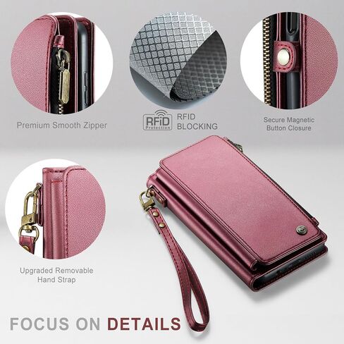 Defencase Compatible with Galaxy A25 5G Case Wallet with RFID Blocking Card Holder for Women Men, PU Leather Magnetic Snap Flip Zipper Strap Wallet Phone Case Fit for Samsung Galaxy A25 5G, Black in Saudi Arabia
