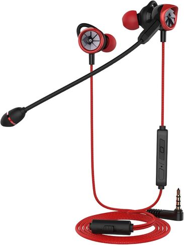 سماعة رأس للألعاب المحمولة داخل الأذن، ميكروفون مزدوج مع ميكروفون قابل للفصل، سماعات أذن باس للألعاب، صوت جهير استريو بخاصية إلغاء الضوضاء، سماعات بتصميم مريح للتعليق للجوال in Kuwait