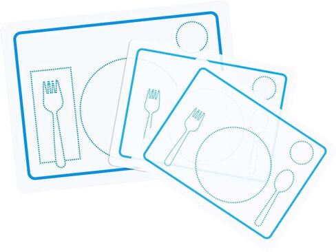 Silicone Placemat for Toddlers, Set of 3 Dining Table Mats with Dinnerware Positioning for Kids Meal Education, Non-Slip, Portable, Easy to Clean in Saudi Arabia