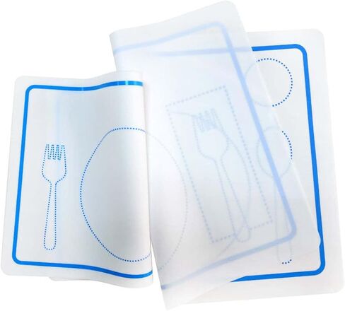 Silicone Placemat for Toddlers, Set of 3 Dining Table Mats with Dinnerware Positioning for Kids Meal Education, Non-Slip, Portable, Easy to Clean in Saudi Arabia