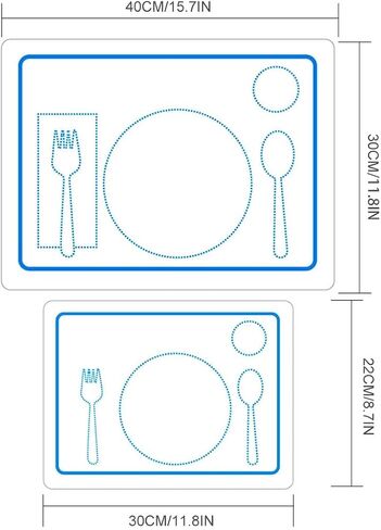 Silicone Placemat for Toddlers, Set of 3 Dining Table Mats with Dinnerware Positioning for Kids Meal Education, Non-Slip, Portable, Easy to Clean in Saudi Arabia