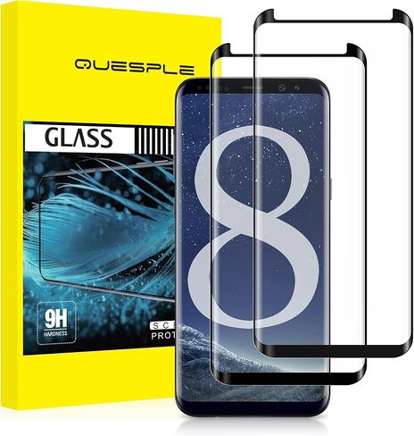 2 Pack Galaxy S8 Screen Protector, [3D Curved] [Anti Scratch][HD Clear] Tempered Glass Screen Protector for Samsung Galaxy S8 in Saudi Arabia